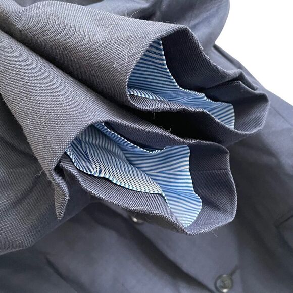 TOMMY HILFIGER wool button front blazer jacket sport coat Navy Blue 38L - Picture 7 of 10